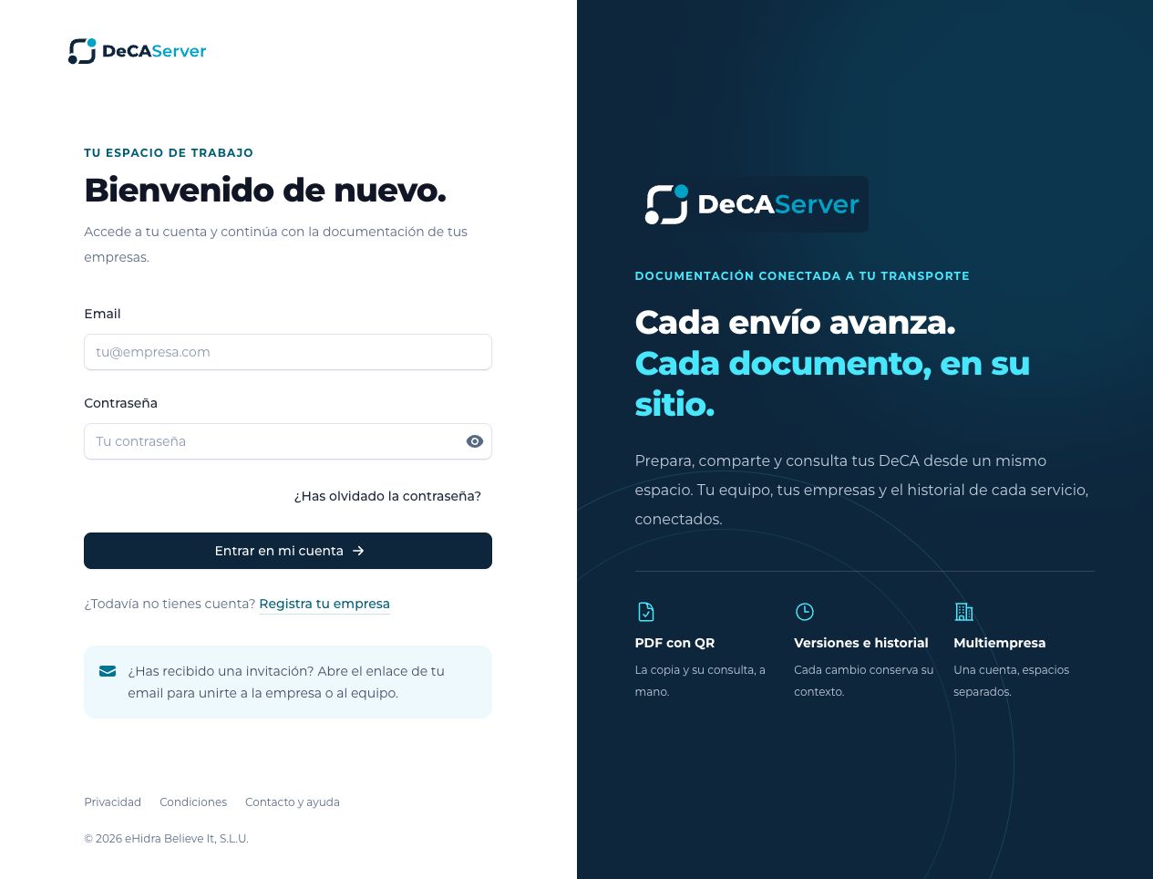 Detalle ampliado de los campos Email y Contraseña y del botón Entrar en mi cuenta.